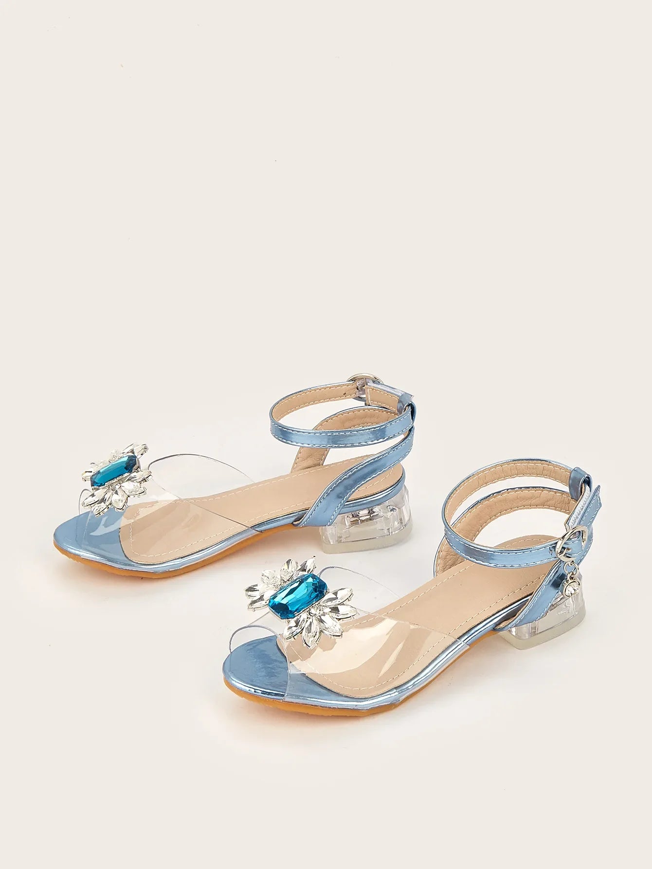 New Children's Shoes Crystal High Heels Girls' Baby Rhinestone Princess Shoes Fashion Transparent Kid's Sandals