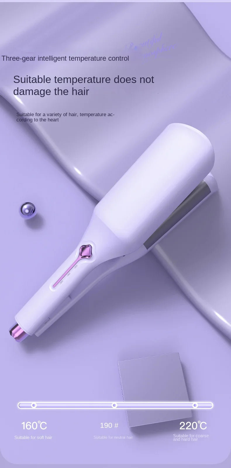 36mm  Deep U-Shaped Curling Iron - Professional Hair  Technology, Easy-to-Use Hair Crimper for Women, Perfect Mothers Day Gift,