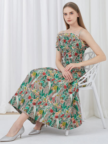 Elegant Women Dress Embroidery Sleeveless Summer Fashion Spaghetti Straps Vintage Party Gown Luxury Banquet Vestido