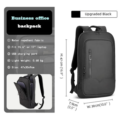 Slim Backpack For Men 15.6 Inch Laptop Bags Waterproof Minimalist Business Backpack With USB Charging Casual Travel Work Bag