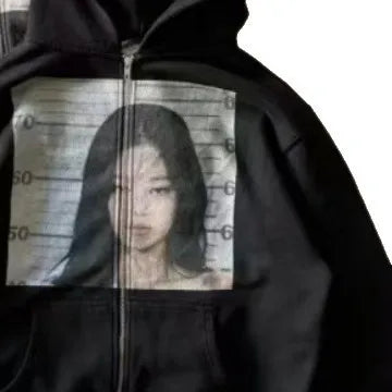 European and American Version Unisex Cute Hoodie Youth Oversized Sweatshirt Casual Clothes Zipper Jacket