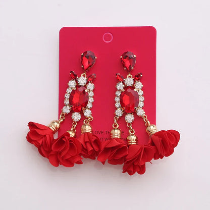 New Crystal Dangle Earrings For Women Rhinestone Earrings Weddings Ladies Party Fashion Jewelry Accessories Wholesale Gifts
