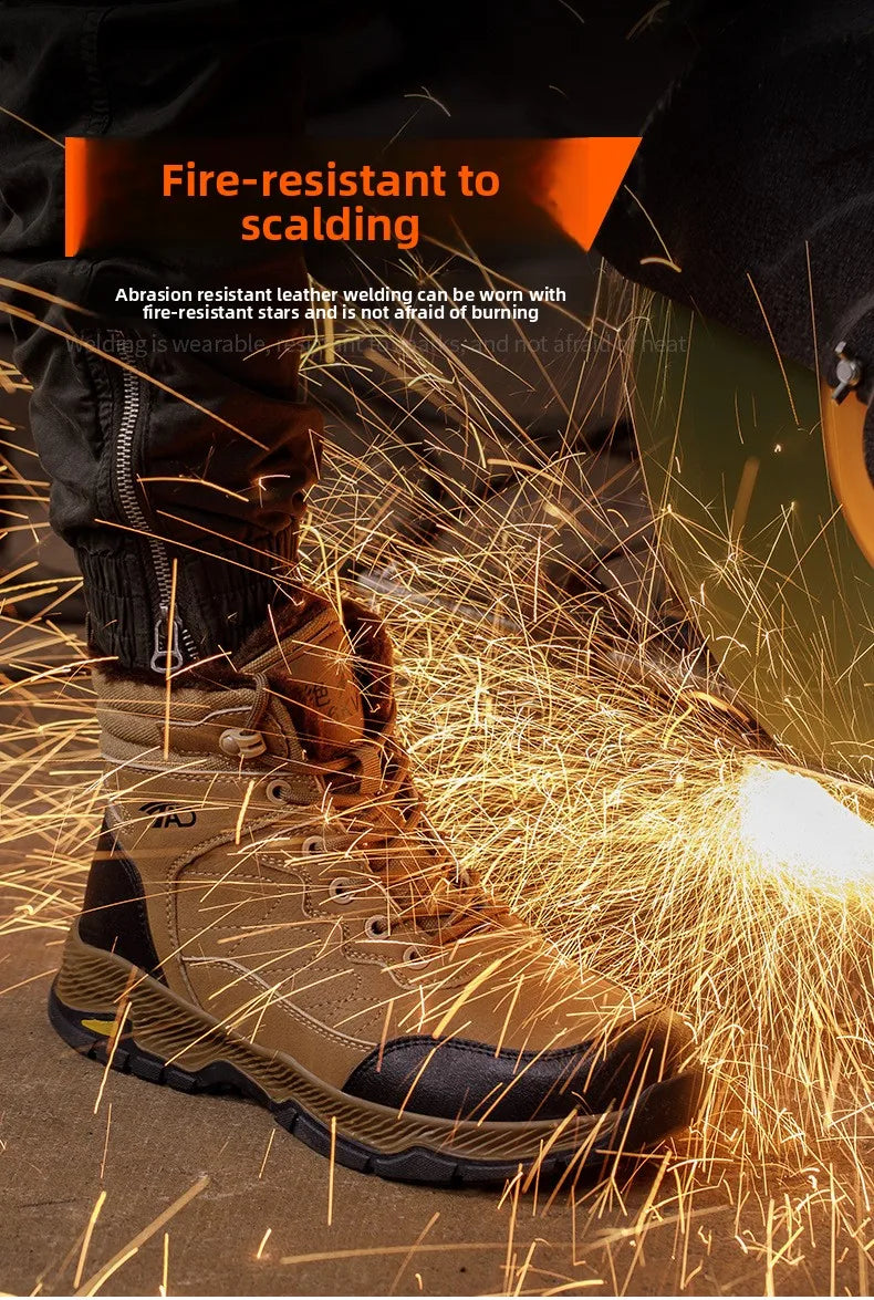 Insulated Anti Smashing  Anti Stabbing Welding Shoes for Safety Work Electricians Use Plush and Thickened Labor Protection Shoes