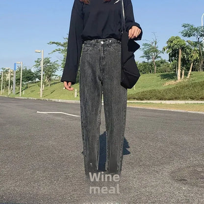 High-waisted Jeans Women's Loose-fit Nine-point Harem Trousers