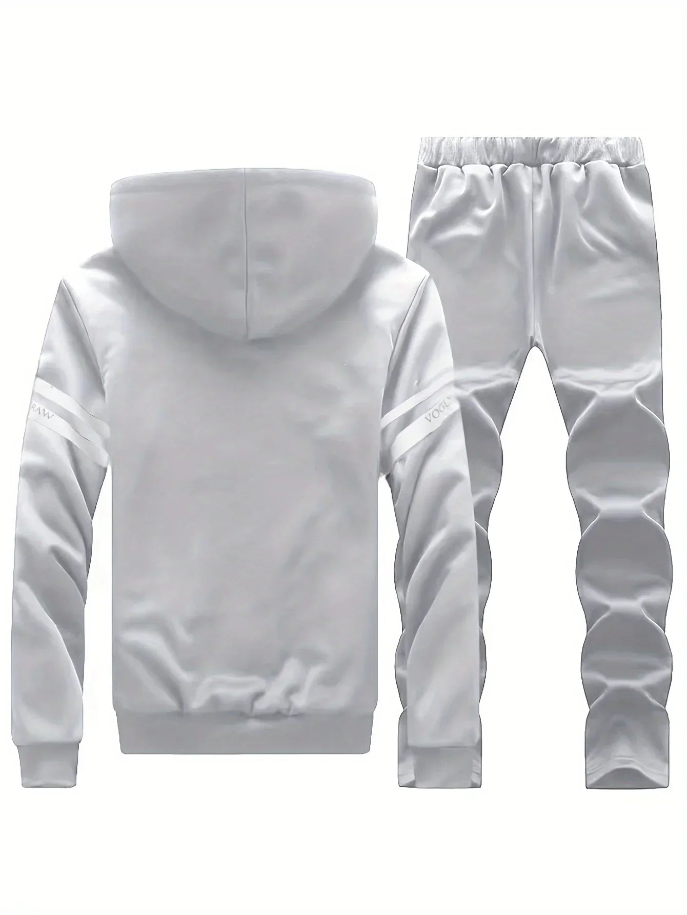Men's autumn and winter sports and leisure suit set with fleece hoodie, men's autumn and winter thick oversized hooded jacket, t