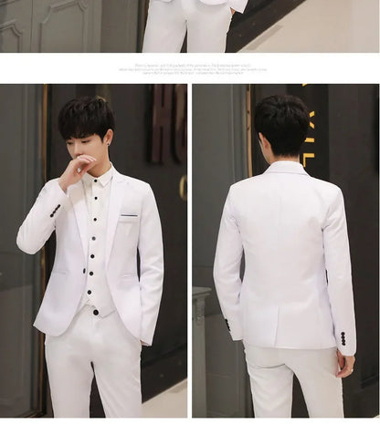 Western-Style Men's Suits Cross-Border Wholesale New Arrival Slimming Three-Piece Set Korean Version Business Professional Gown