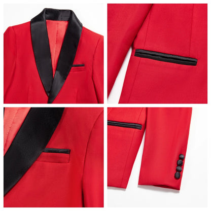 Regular Fit Boy's Formal Suit Set, 4 Pieces Smart Suits For Kid From 3 To 14 Years Shawl Neck Wedding Guest Outfit For Children
