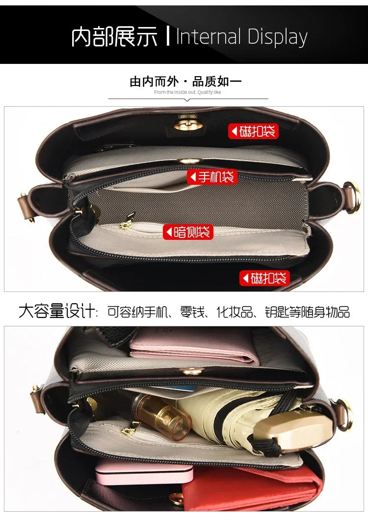New High-quality Large Capacity PU Classic Women's Shoulder Bags 2025 Fashion Concise Light Luxury Versatile Style Crossbody Bag