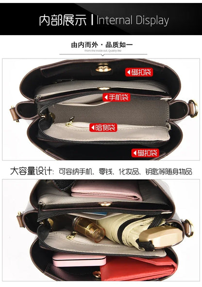 New High-quality Large Capacity PU Classic Women's Shoulder Bags 2025 Fashion Concise Light Luxury Versatile Style Crossbody Bag