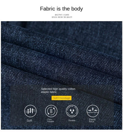Men's Baggy Straight Leg Jeans Casual Stretch Denim 9-Length Comfortable Loose Trousers Spring Autumn Versatile Wide-Leg Pants