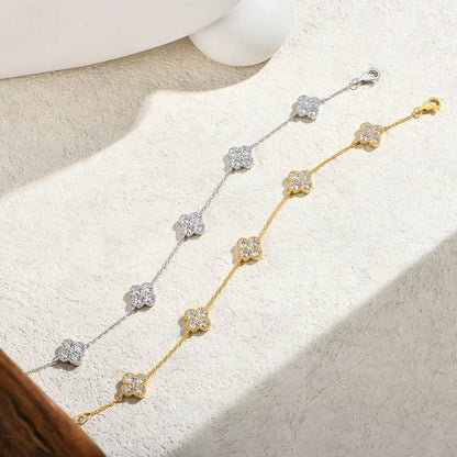 Moissanite Bracelets Women s925 Silver 18k Gold Adjustable Extension Chain Lucky Dainty Stackable Jewelry Birthday Gift