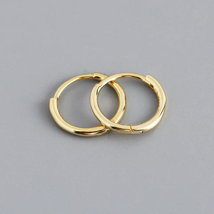 925 Sterling Silver Minimalist Glossy Circle Hoop Earrings for Women Fashion Simple Ear Bone Piercing Jewelry Accessories