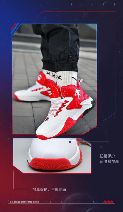 Children Basketball Shoes For Boys Girls Trainers High Top Sneakers Kids Training Shoes Outdoor Non-slip Children's Sports Shoes