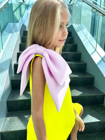 2024 New Girls party dress Bow Princess EidalFitr New In Dress Sleeveless Holiday Children Clothing  Party Costume Girls Clothes