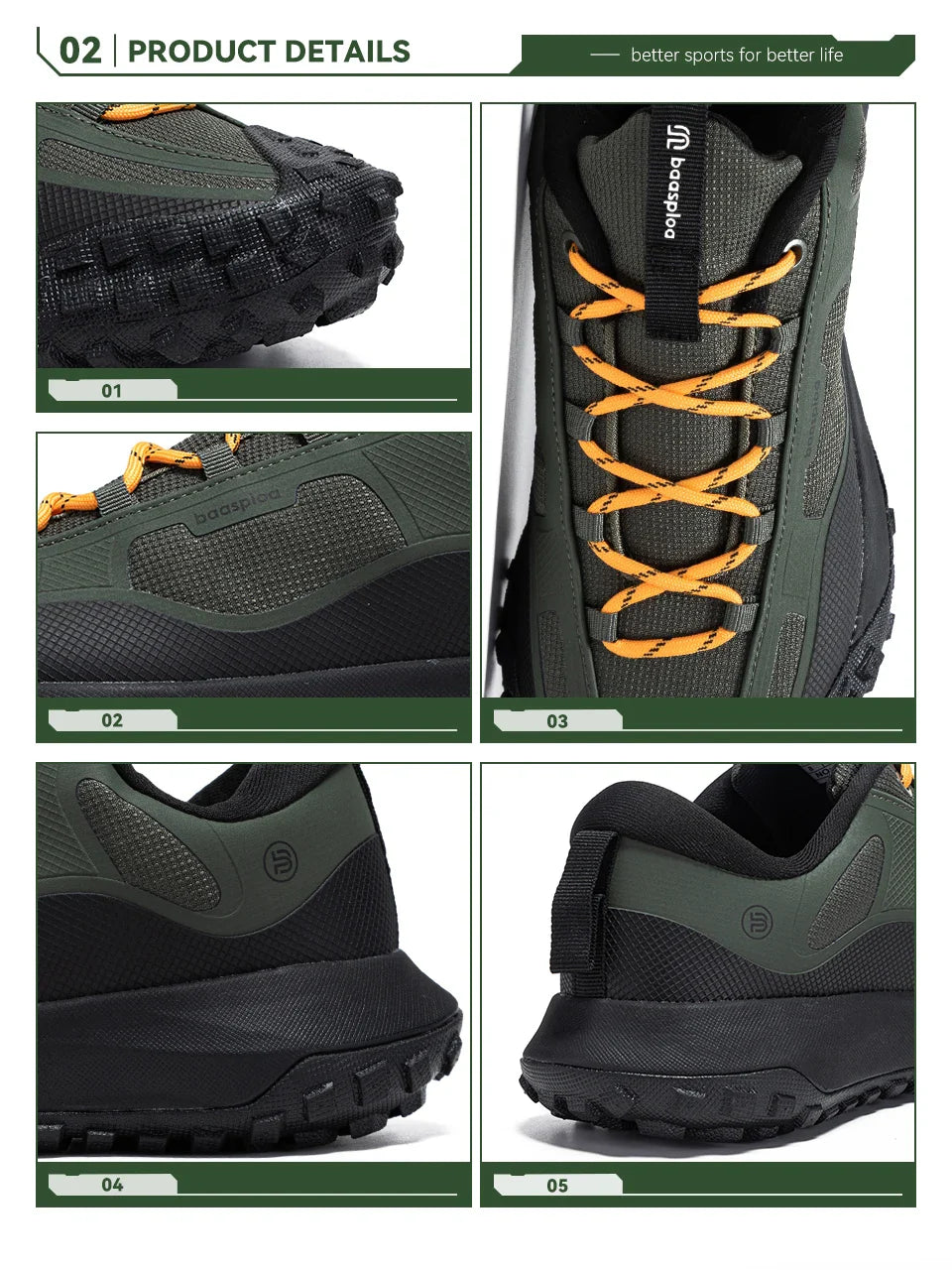 Men Hiking Shoes Outdoor Waterproof Camping Resistant Non Slip Sneakers Male Casual Lightweight Lace-Up Walking Shoes