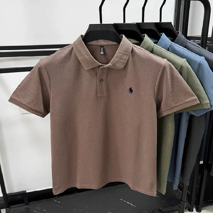 100% pure cotton fashionable personalized men's classic pony embroidered comfortable polo shirt summer new casual short sleeve