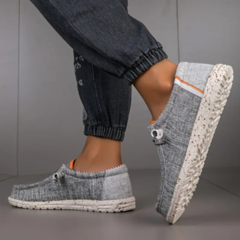 Sapatênis Masculino Lona Loafers Confortável Respirável Sapatos Masculinos Casuais Sapatos de Direção Sapatos Vulcanizados Sapatos Baixos Sapatos de Caminhada Masculinos