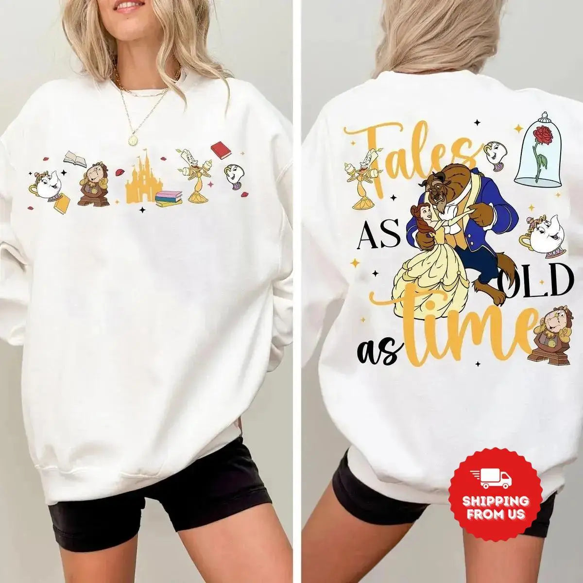 Beauty and The Beast Princess Journey Double-sided Printed Cotton Sweatshirt