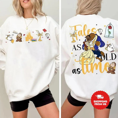 Beauty and The Beast Princess Journey Double-sided Printed Cotton Sweatshirt