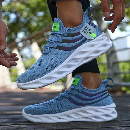 Men's Summer Breathable Mesh Shoes Lightweight Non Slip Knit Running Sneakers Trendy Aesthetic Focused Jogging Basketball Shoes