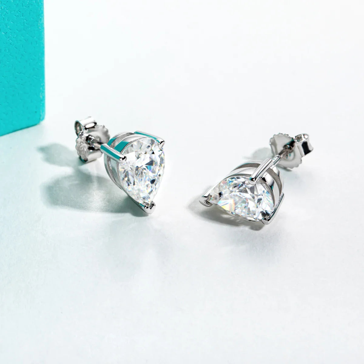 10K Gold Post 5/2/1.2ct Pear Cut Moissanite Stud Earrings Anti-allergy Eearrings For Women Jewelry Wholesale