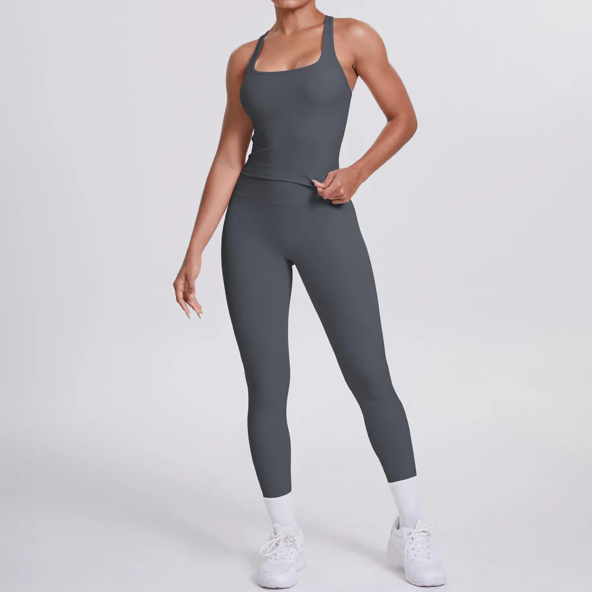 Yoga Top Set Fitness Gym Suit Training Sleeveless Sport Gym Tops Crossover Back Sports Underwear Tummy Control Slimming