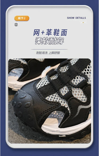 Children Sandals Summer Boys Barefoot Shoes Outdoor Water Sneakers Non-slip Fashion New Sports Sandals for Boy 4-12 Years
