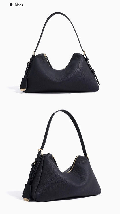 Genuine Leather Satchel Bags For Women Simple Fashion Ladies Underarm Handbag Large Capacity Shoulder Bag 2025 New