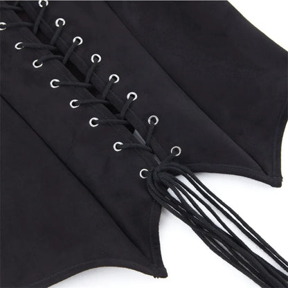 Steampunk Pirate Vest for Women Medieval Viking Bodice Corset Top Renaissance Halloween Cosplay Outfit