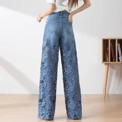 Y2k Women's cute jeans High Leg Waisted Denim Pants