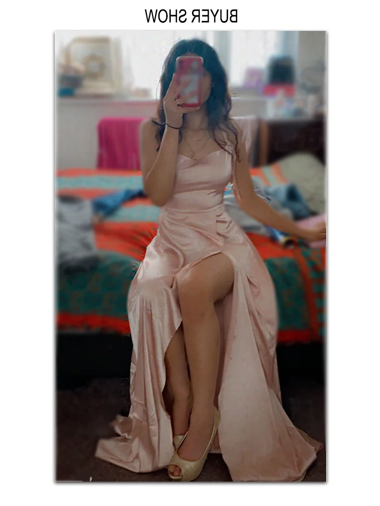 Sexy Mint Backless LaceUp Bridesmaid Dress Evening Gown Green Satin Slip Slit Leg Square Neck Wedding Party Long Dresses
