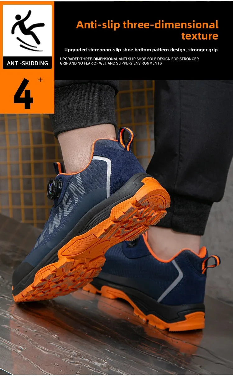 Labor Protection Shoes Anti Smashing AntiStabbingAnti Slip Protection Steel ToeShoes Wear-resistantShoes Men's Safety Work Shoes