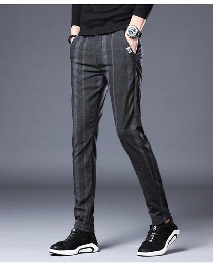 Business Casual Pants Men Slim Fit Fashionable Outdoor Elastic Breathable Sports Pants Formal Fashion Korean Clothes Trousers