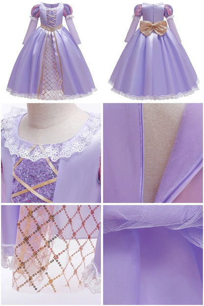 Baby Rapunzel Cosplay Costume Girls Little Mermaid Aurora Disguise Kids Ariel Sleeping Beauty Christmas Dress Princess Fantasy