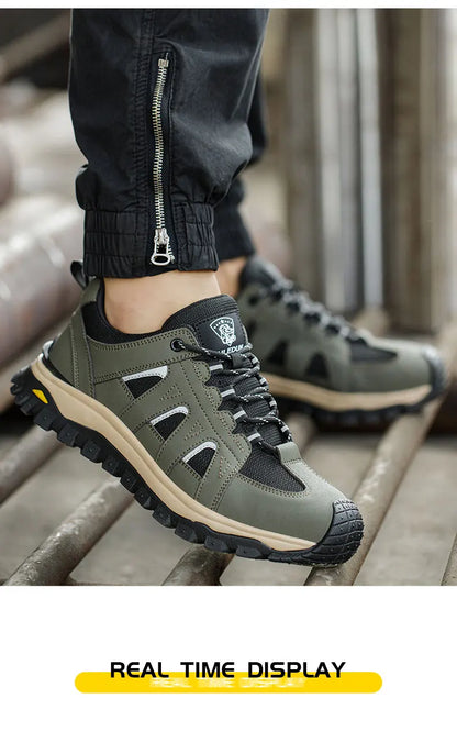 Steel Toe Safety Shoes Men Work Safety Boots Lightweight Breathable Comfortable Sneakers Men Boots Slip-resistant shoes