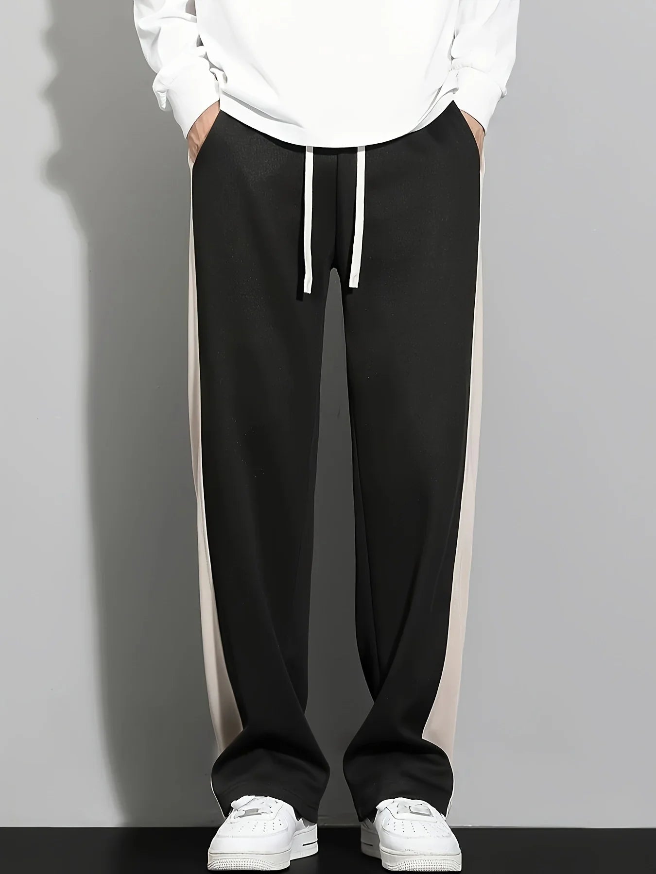 Men's contrasting sports casual pants, comfortable and versatile