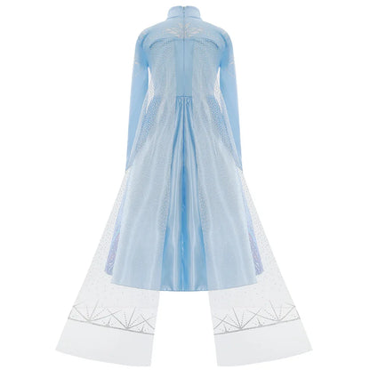 2026 Elsa Kids Princess Costume For Girl Birthday Party Long Sleeve Halloween Cosplay Carnival Clothing Kids Dress For Girls