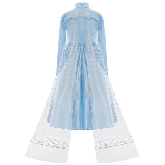2026 Elsa Kids Princess Costume For Girl Birthday Party Long Sleeve Halloween Cosplay Carnival Clothing Kids Dress For Girls