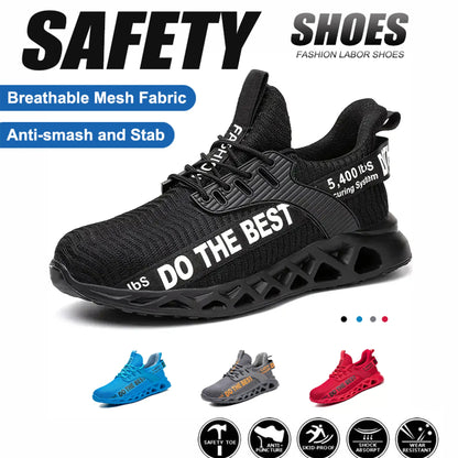 Indestructible Steel Toe Shoes for Men Women Anti-Puncture Work Shoes Comfortable Breathable Work Safety Protective Sneakers