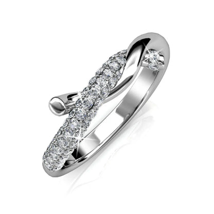 Original Crystals from Swarovski Criss-Cross Finger Ring Fashion Jewelry Women Wedding Party Birthday Present