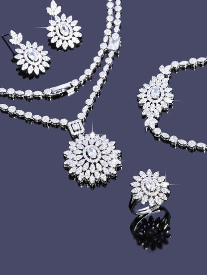 Sweater Long Necklace Earring Jewelry Sets For Women Wedding Party Zircon CZ African Dubai Bridal Jewelry 2024