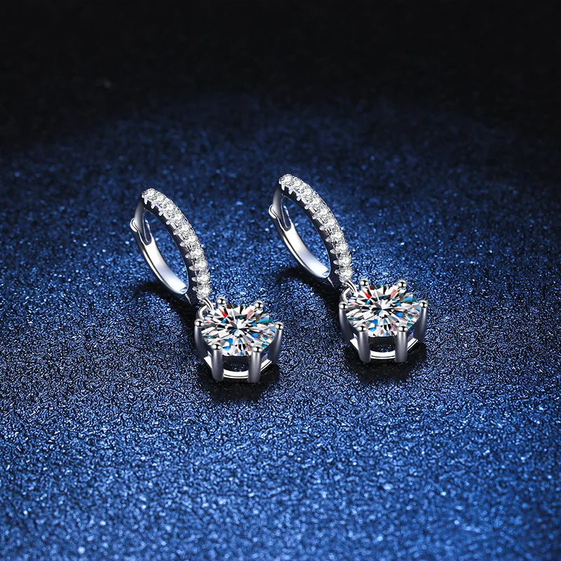 Real 925 Silver Moissanite Jewelry Set pendant necklace ring Stud Earrings Solitaire Pendant Necklace Set for Women Men Gift