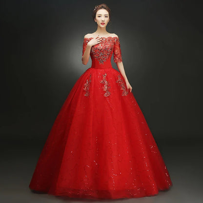 Wedding Dress Wholesale Lace up Embroidery Bride Marriage Dresses White Ball Gown Factory Christmas Carnival Plus Size