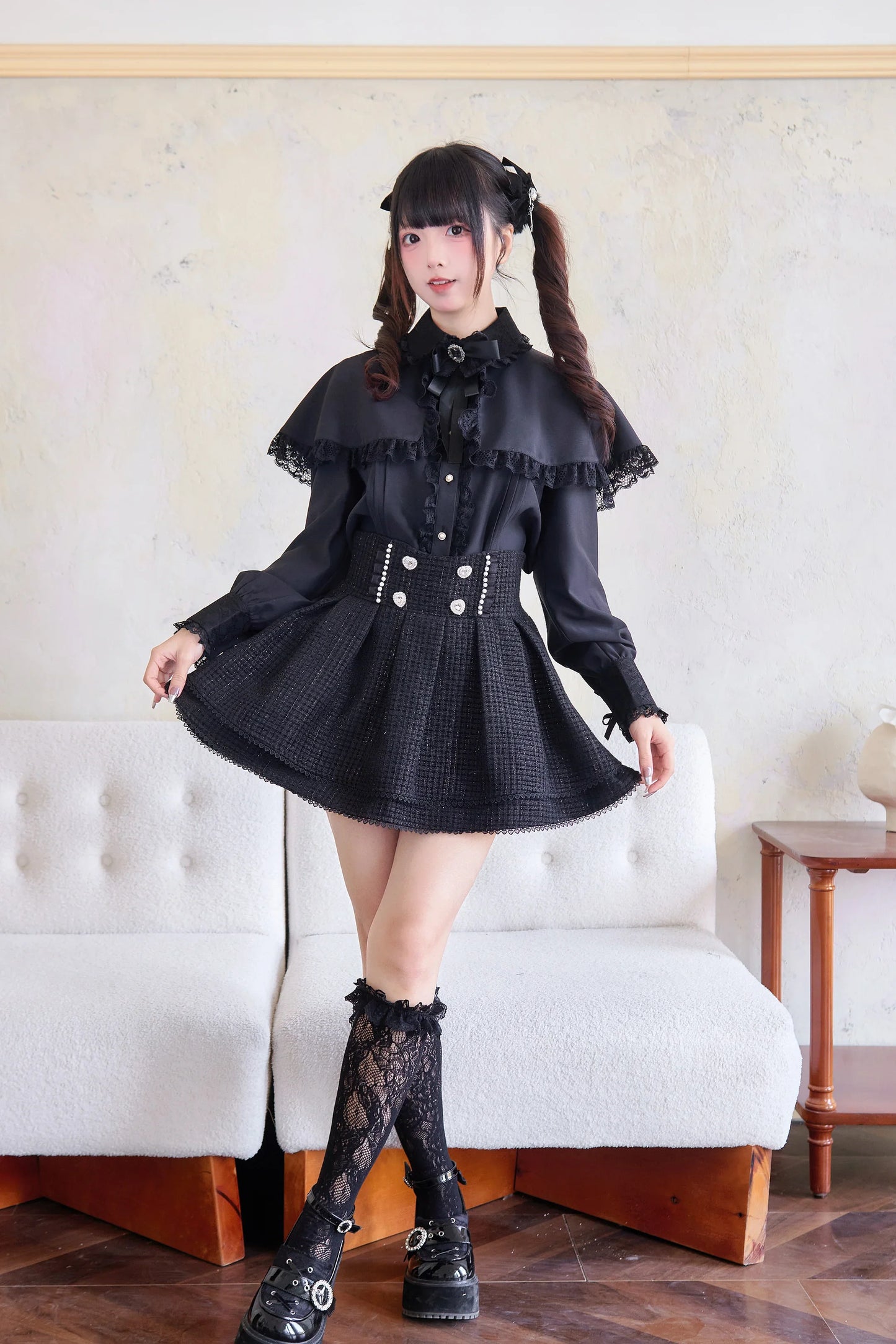 Japanese Sweet Girls Tweed Short Skirt 2025 Spring New Original Mine Series Mass Production Bud Suit High Waist Y2k Lolita Skirt