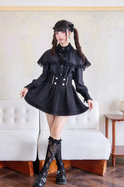 Japanese Sweet Girls Tweed Short Skirt 2025 Spring New Original Mine Series Mass Production Bud Suit High Waist Y2k Lolita Skirt