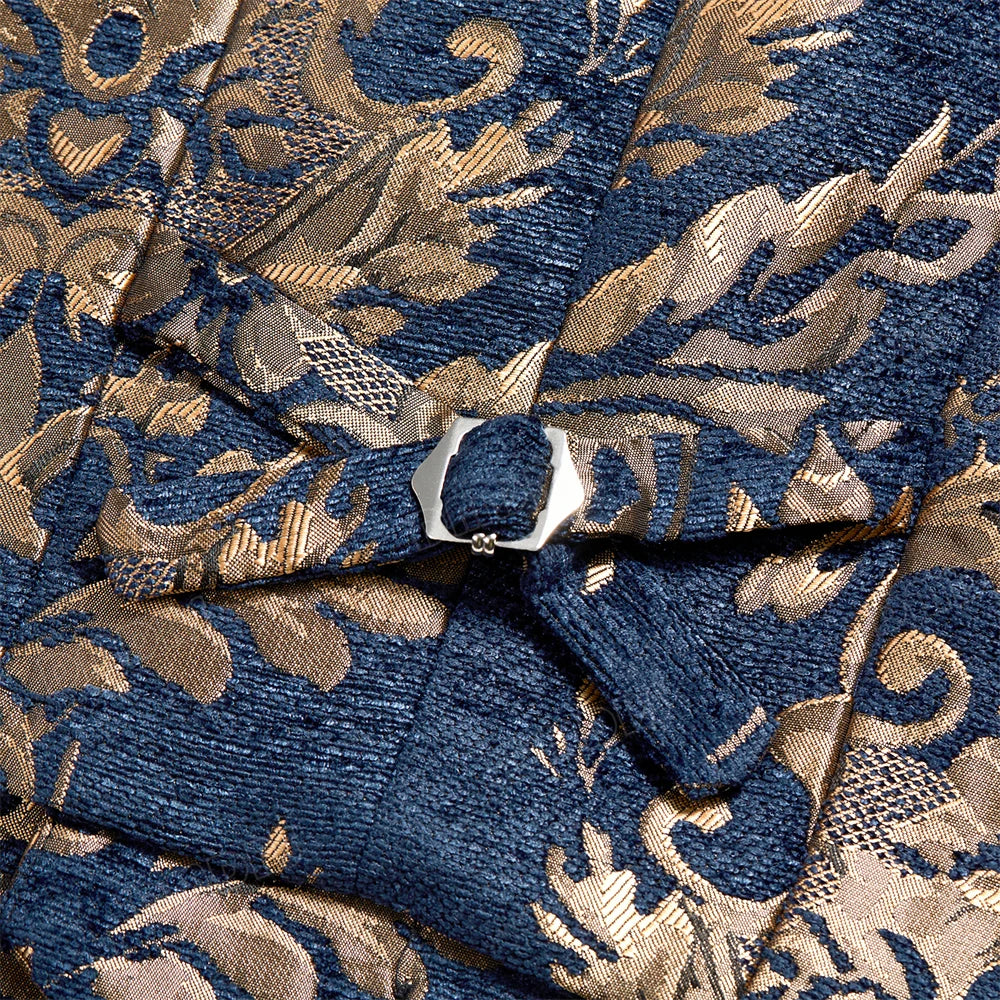 Paisley Slim-Fit Suit Set for Boys with Black or Navy Collar for Weddings