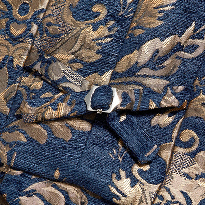 Paisley Slim-Fit Suit Set for Boys with Black or Navy Collar for Weddings