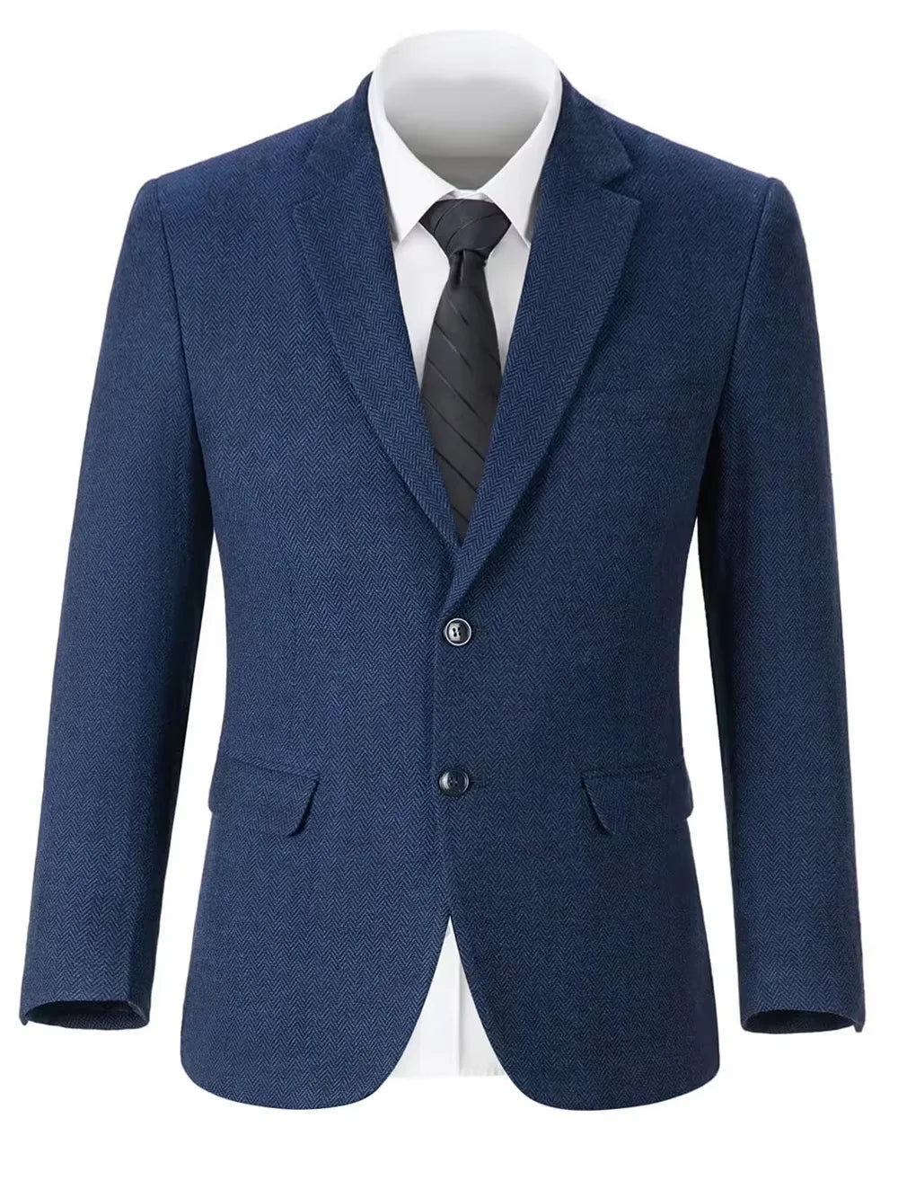 Retro British Men Suit 2 pieces (Blazer+ Vest + Pants)Single Breasted Suit Jacket Formal Fashion Herringbone Wedding Business