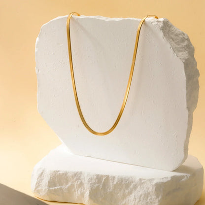 Stainless Steel Gold Color Chain Necklace Women Minimalist Cuban Paperclip Twisted Snake Chain Fashion Jewelry Wholesale