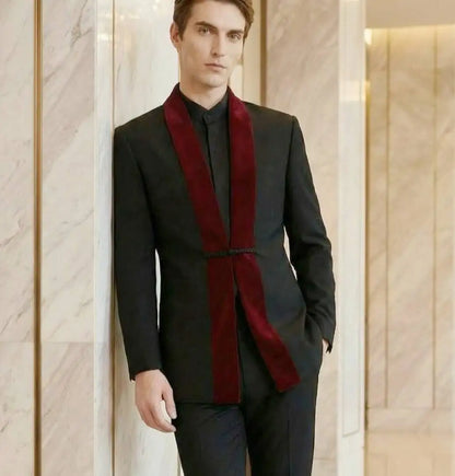 Men Formal Slim Fit Tuxedo Prom Suit Male Groom Wedding Blazers High Quality Groomsman Luxury Dress Business Banquet Party Suit
